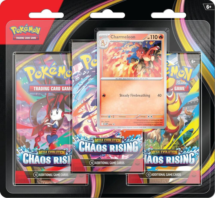 Pokémon TCG Mega Evolution Chaos Rising 3-Pack Blister sealed